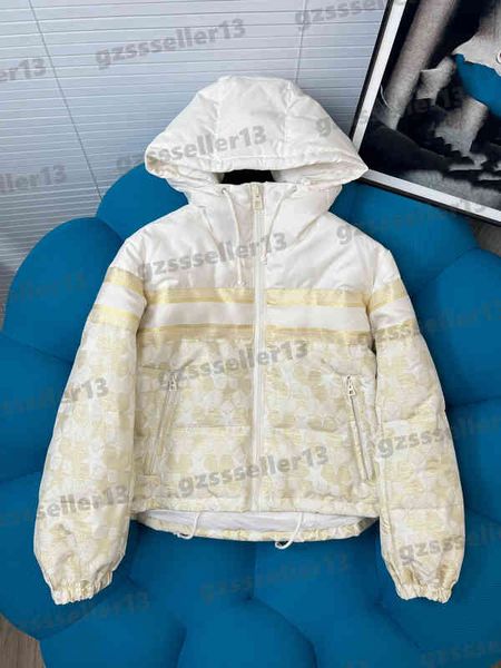 

luxury woman puffer coat designer down jackets lucky pentagram jacquard hooded jacket 90 white goose down filled cold protection winter coat, Black