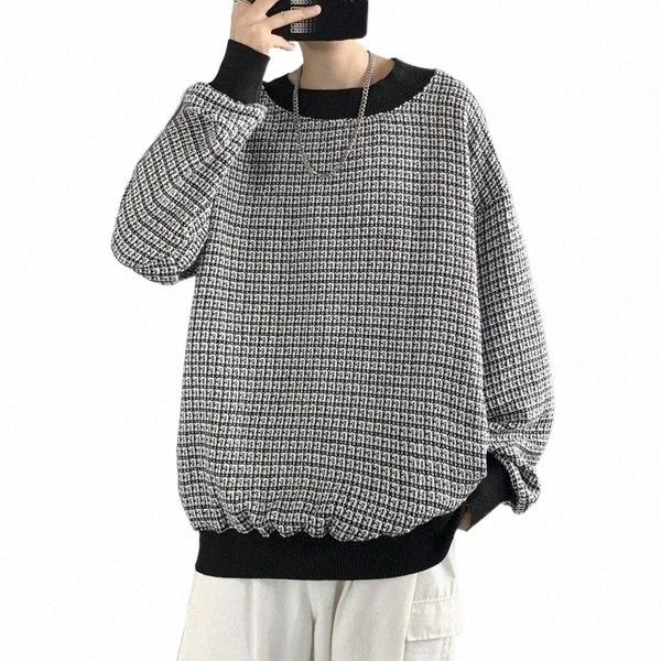

men's hoodies & sweatshirts men's hoodies & sweatshirts 2022 spring checkered vintage men casual sweatshirt loose o neck pullover, Black
