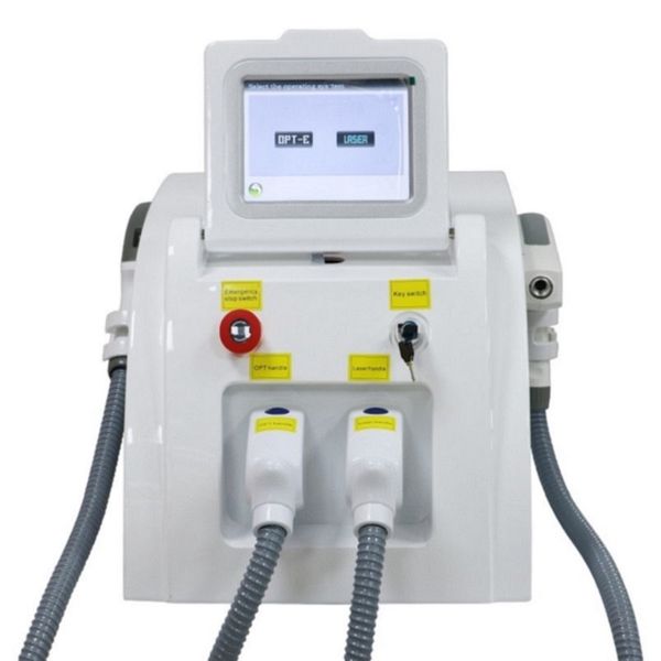 

portable 2 in 1 elight opt ipl fast permanent hair removal pigment remover tattoo removal q switched nd yag laser machine