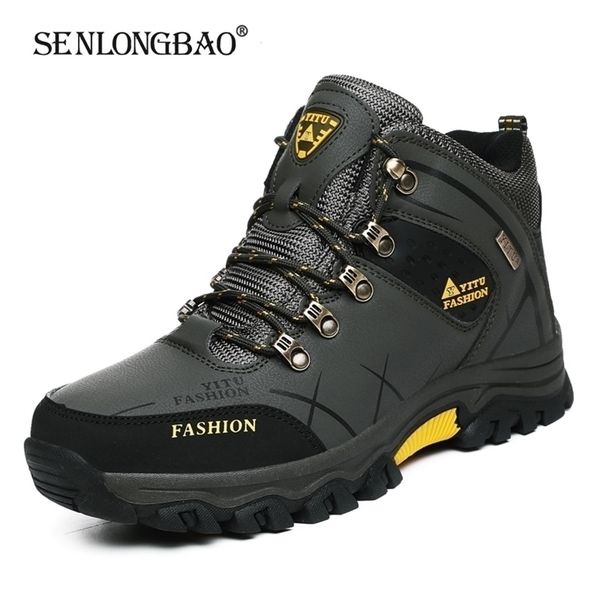 

dress shoes brand men winter snow boots waterproof leather sneakers super warm mens outdoor male hiking work size 3947 220829, Black