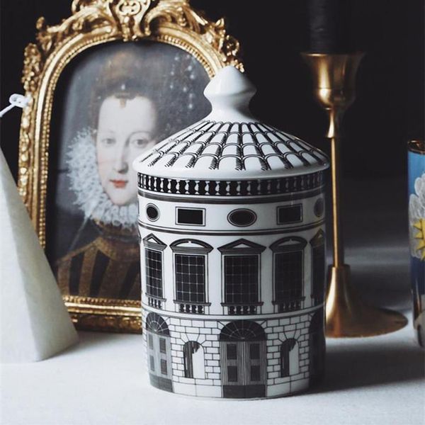 

ceramic candle holder 2 sizes home decoration diy handmade castle candy jar vintage storages bin caft jewerlly storage boxes241j