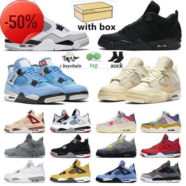 

boots with box 4 jumpman mens trainers basketball shoes military black cat 4s sports off infrared sail new bred white womens university blue