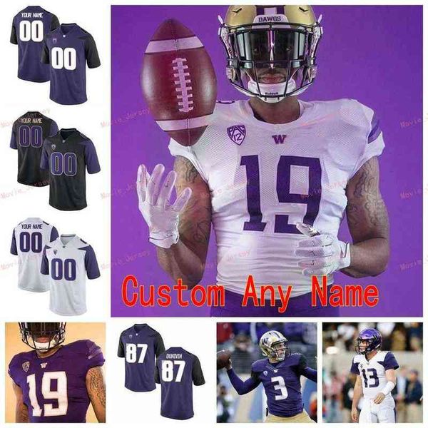 

american college football wear stitched custom 6 desmond trufant 7 taylor rapp 8 dante pettis 9 myles gaskin washington huskies college men, Black