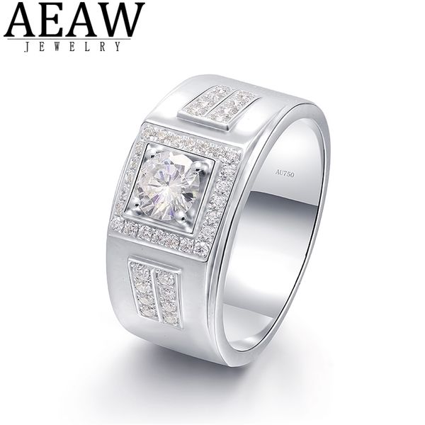 

solitaire ring wedding rings d color 06ct 55mm for men round cut band ring solid 14k 10k white gold valentines day engagement gift 220829, Golden;silver