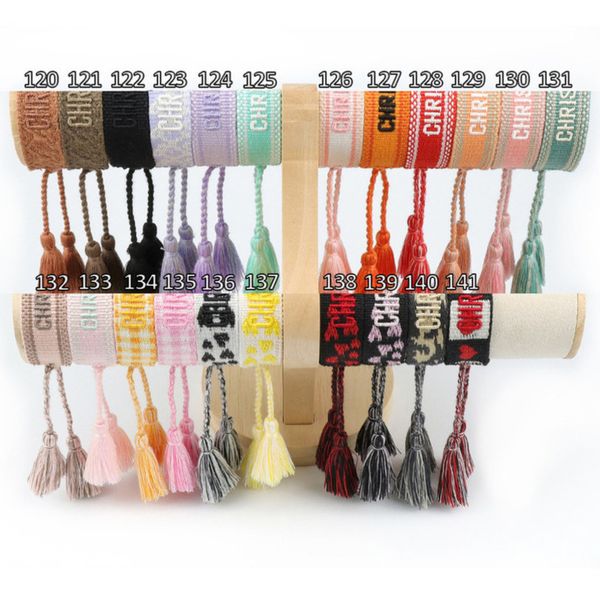 

brand fashion luxury bracelets chains women men embroidered handmade woven signature tassel bangle adjustable friendship bangles holiday bea, Golden;silver