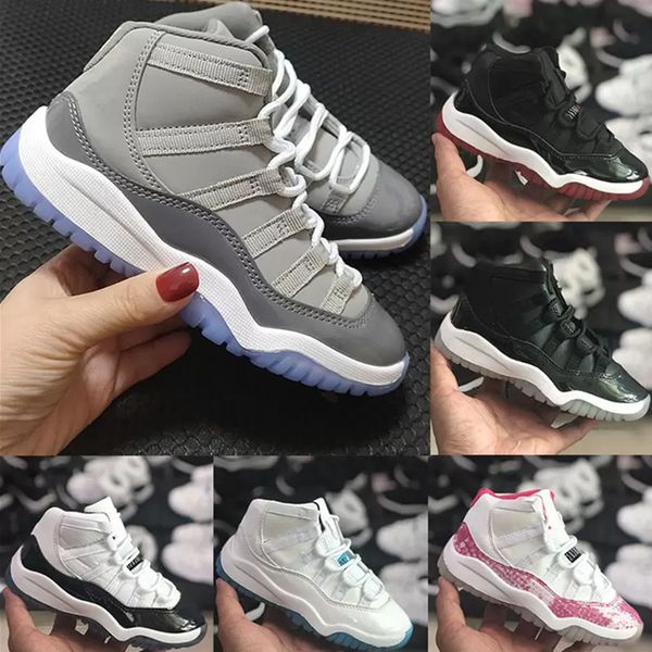 

basketball shoes trainers sneakers gym red infant children toddler gamma blue concord space jam child kids bred xi 11s kids boy girl tnsn7k, Black
