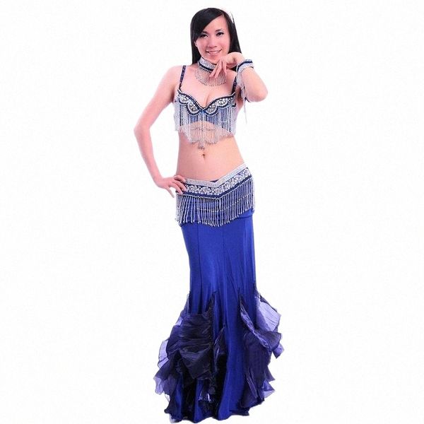 

stage wear women belly dance costume suit bra & belt skirt& necklace 34b/c 36b/c 38b/c cup 5 pieces 8 colors stage wear d3fa#, Black;red