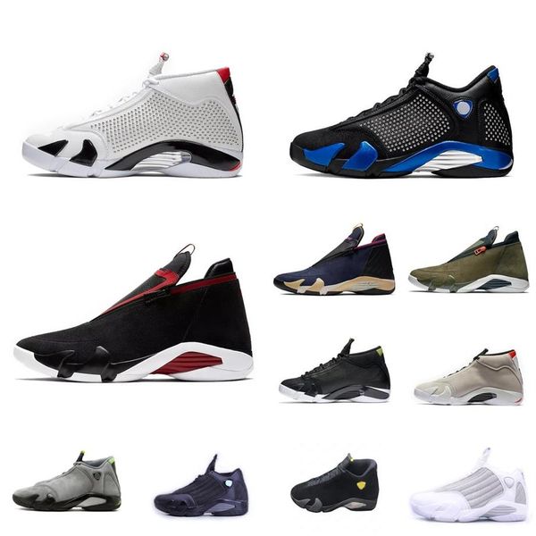 

retro mens jumpman 14s basketball shoes 14 xiv sneakers white black red blue olive green suede wool grey what lebron 19 tennis with box253g