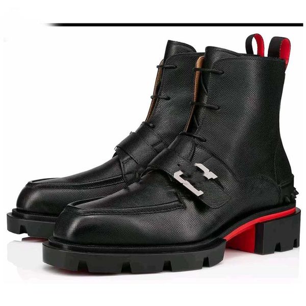 

our georges shoes spring summer boot men's dress shoe leather boot casual shoes red soles winter men ankle boot b high red bottoml 04, Black
