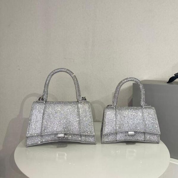 

rhinestone underarm hourglass bag luxury designer shimmer crossbody clutch handbag women hobo purses genuine leather ladies shoulder bags