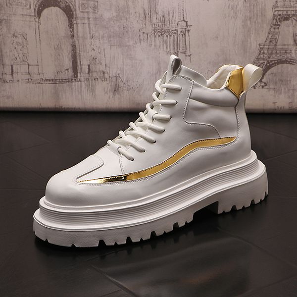

luxury fashion dress wedding party shoes high fashion breathable white lace up leisure casual sneakers round toe thick bottom driving walkin, Black