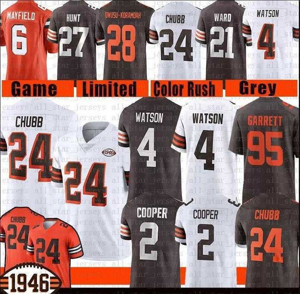 

deshaun watson jersey custom cleveland''browns''nick chubb amari cooper myles garrett denzel ward new myles garrett jere