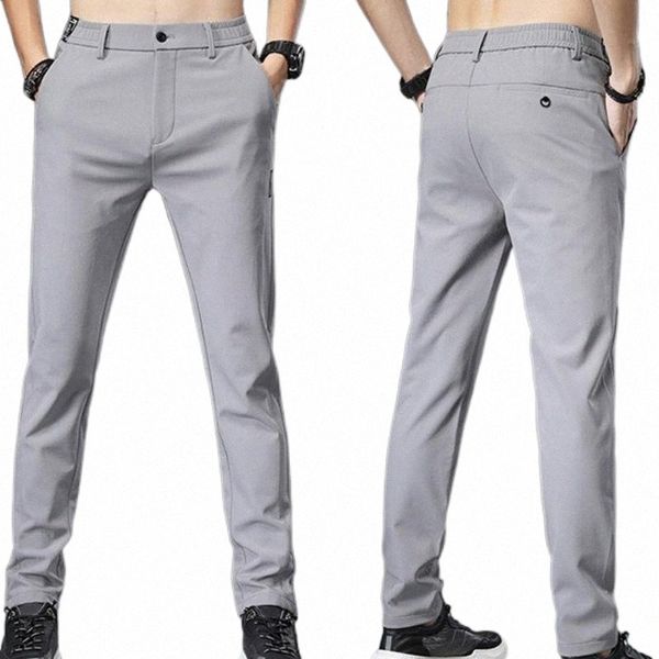 

men's pants men's pants pencil solid color cargo pure stretchy v8mj#, Black