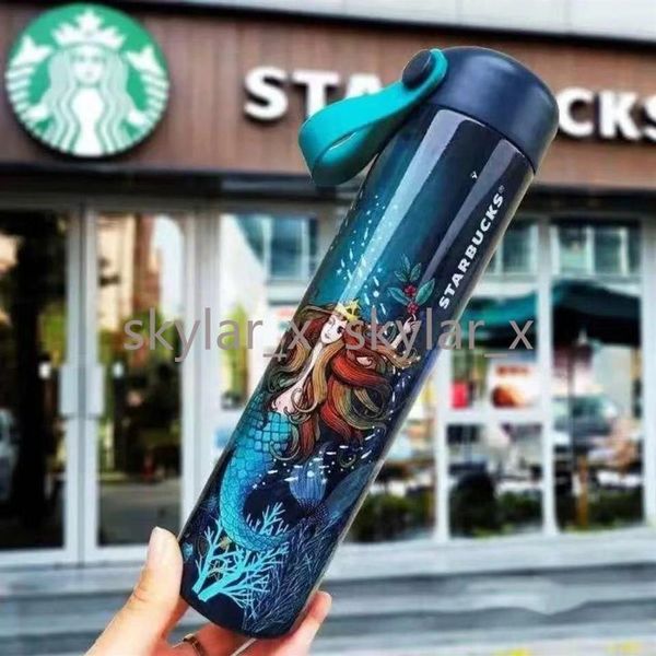 

16oz starbucks mermaid thermos mugs vacuum flasks stainless steel cup coffee mug travel bottle299e