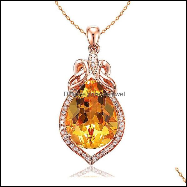 

pendant necklaces crystals necklaces 18k gold jewelry with oval citrine zircon gemstone pendant necklace for women wedding p vipjewel dhycd, Silver