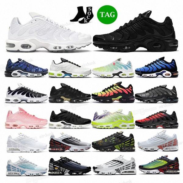 

running shoes 2022 tn plus 3 running shoes tn mens women triple white black laser blue volt glow oreo womens breathable sneakers trainers ou