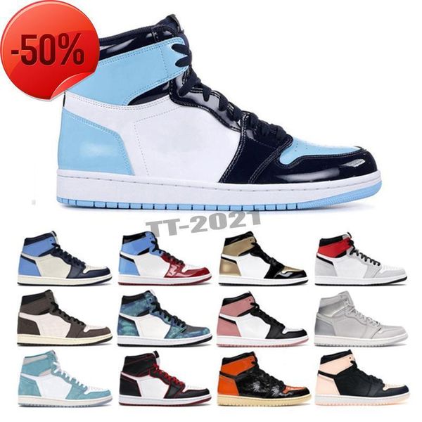 

boots 2022 basketball shoes 1 1s univeristy blue high dark mocha white jumpman mens women patina hyper royal off light fusion red candy cz02, Black
