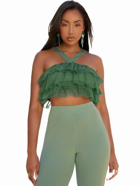 

women's tanks & camis x reveligion layer ruffle halter h8jg#, White