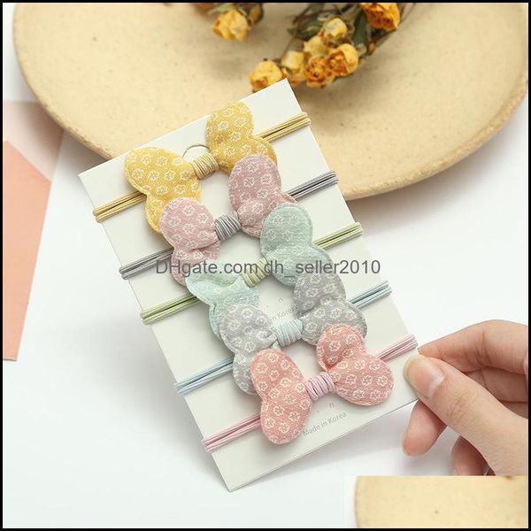 

hair rubber bands wholesale of japanese and korean headrope mothers colorf fabric bow tie childrens hair circle new head dhseller2010 dhjsh, Pink