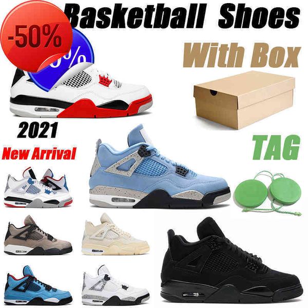 

boots 4 mens basketball shoes 4s black cat 2022 university blue fire red white cement cool grey men trainer sports sneakers