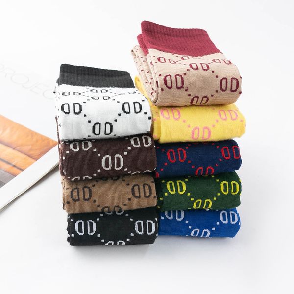 

woman socks designer luxury stocking quality comfortable knee leg long brand sock with letter printing, Black