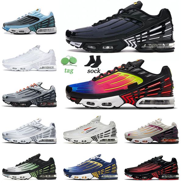 

new quality 2022 tn plus 3 running shoes obsidian rainbow muliti white crimson red laser blue ghost green aqua volt men women trainers tenni