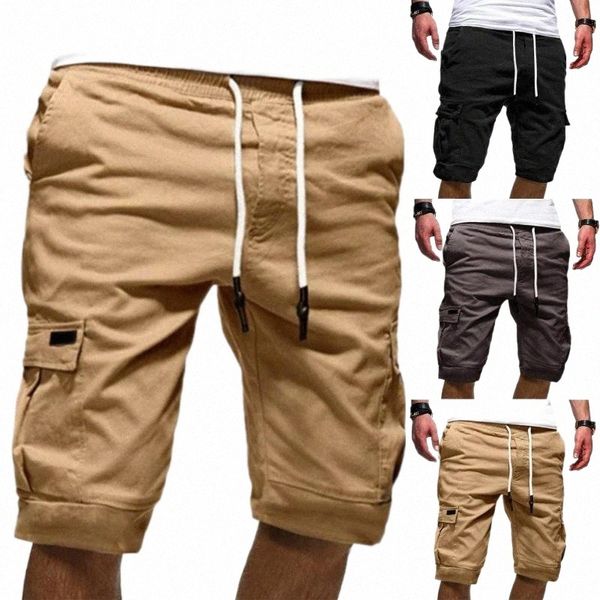 

men's shorts fashion men summer shorts casual plus size tooling sports drawstring pocket short men's k7do#, White;black
