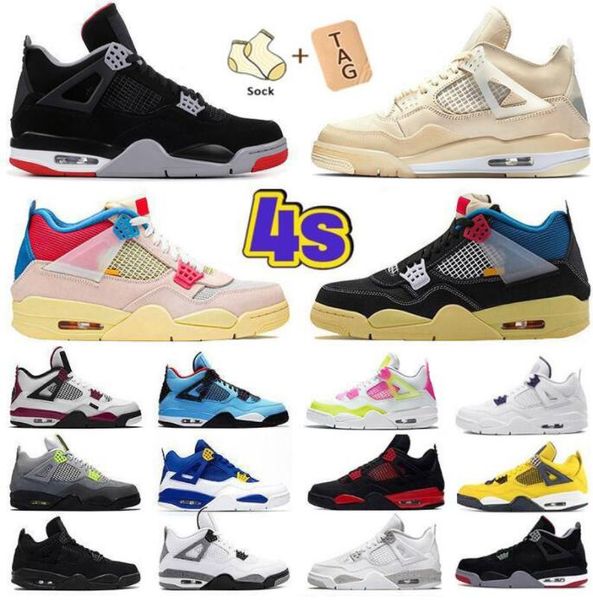 

qualit basketball shoes university blue bred og jumpman 4 4s sail black cat white cement cool grey red thunder retro bred unc royalty men te