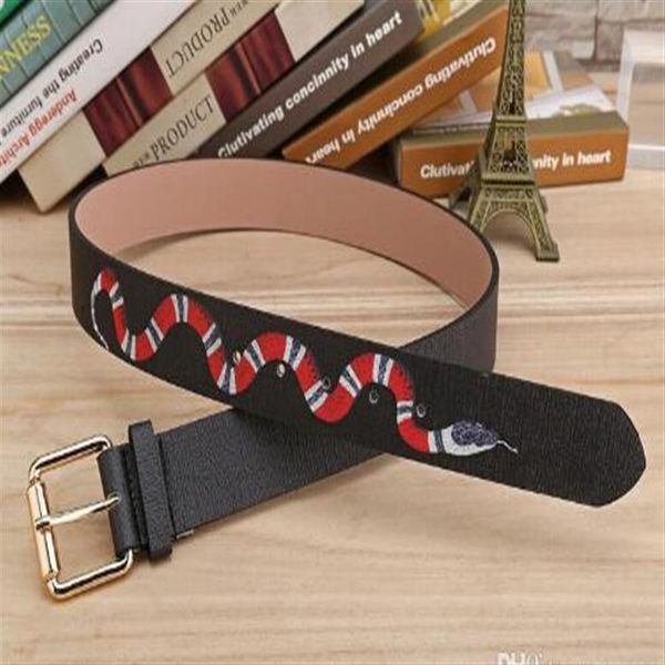 

new belt quality mens belts luxury designer gold buckle genuine leather man belt for snake strap as gift253f, Black;brown