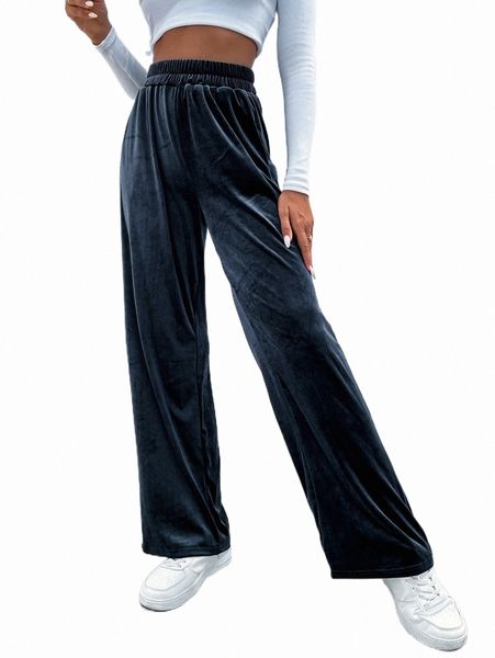 

women's pants & capris high waist velvet wide leg pants q2vv#, Black;white