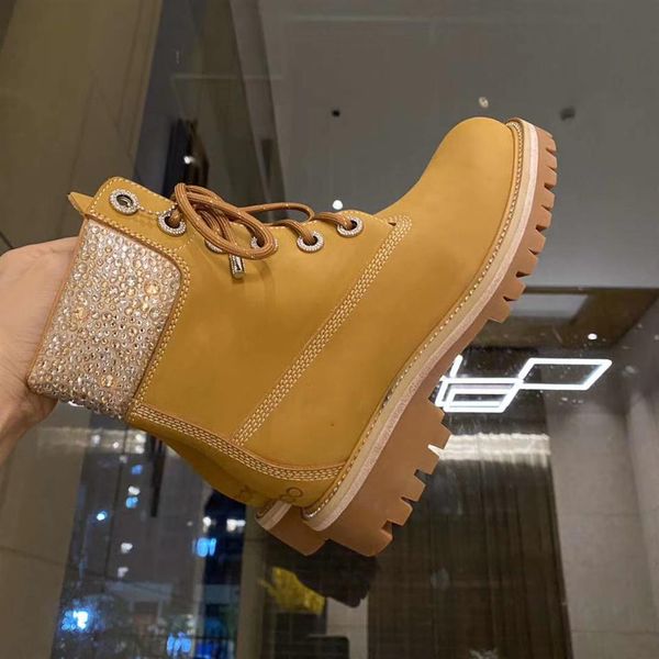 

outdoor ankle boot joint ironing and drilling rhubarb boots classic waterproof luxury designer leather 99q, Black