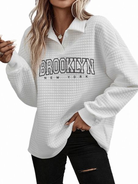 

women's hoodies & sweatshirts letter graphic drop shoulder sweatshirt c1km#, Black