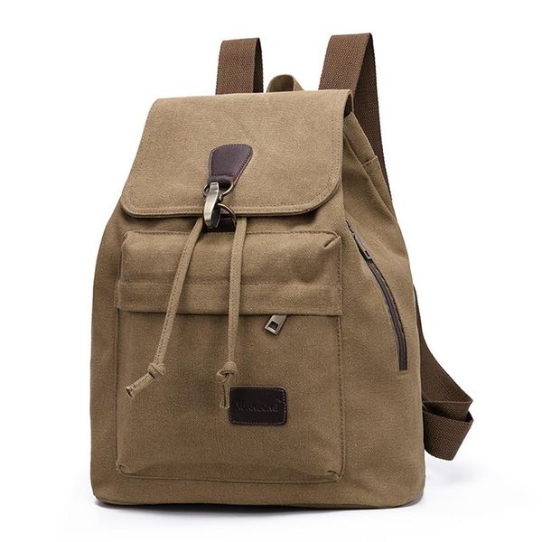

female backpack retro canvas travel backpack student bag casual bucket bag257a