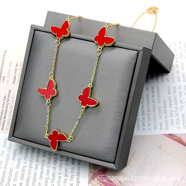 

women's clover charm bracelet gold plating stainless steel ladies jewelry for gift, Golden;silver