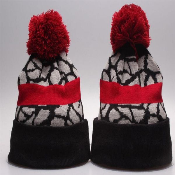 

winter beanie knitted hats sports teams baseball football basketball beanies caps women& men pom fashion winter t299a, Blue;gray