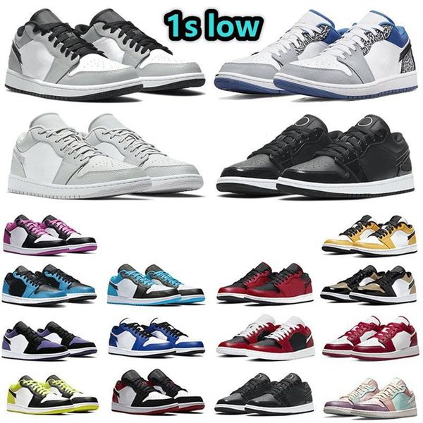 

shoe jumpman 1 men women low basketball shoes og 1s triple white shadow designer university blue unc black bred toe light smoky grey mens sn