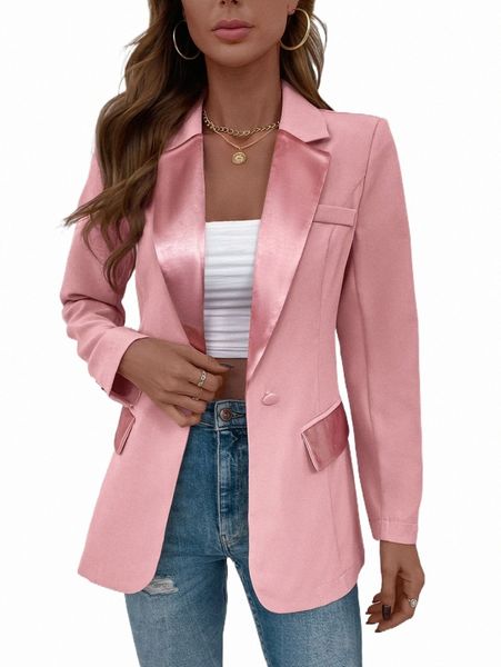 

women's two piece pants single button flap detail blazer y9hx#, White