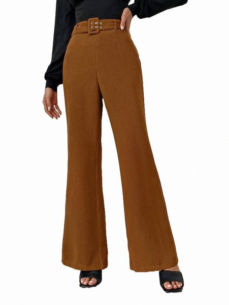 

women's pants & capris high waist belted flare leg pants l3dv#, Black;white