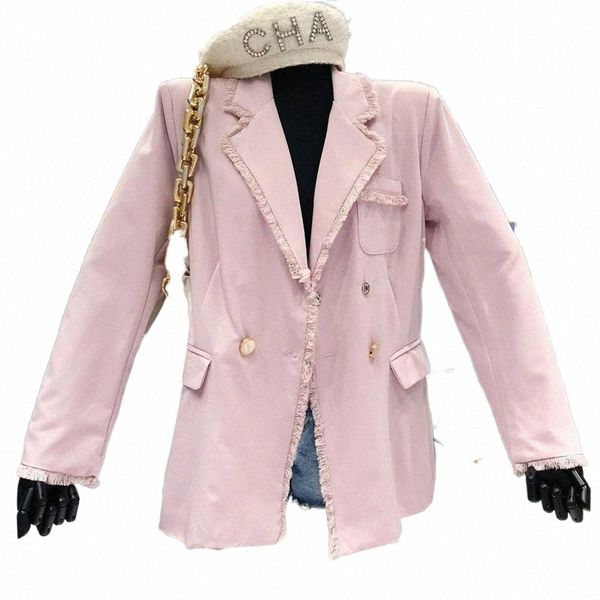 

women's suits & blazers women blazer jacket female 2021 autumn stylish elegant tassel detail solid casual suit outfit women's suit, White;black