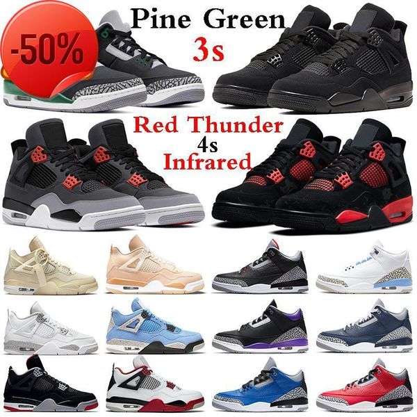 

boots 2022 jumpman 4 men 3 basketball shoes red thunder infrared pine green black cat cement racer blue university court purple unc cool gre