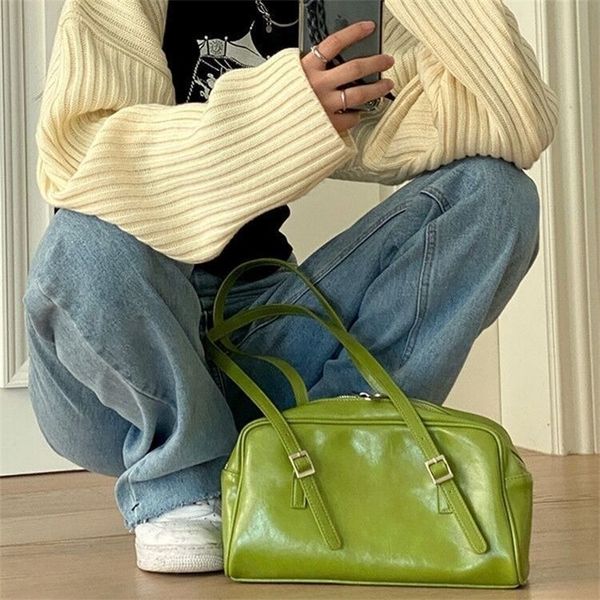 

evening bags fashion women green big shoulder pu leather female purse handbags large capacity ladies daily small casual tote bolso mujer 220