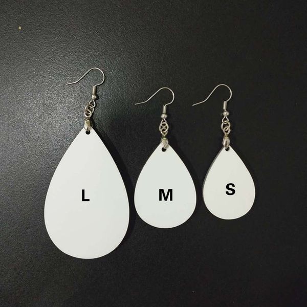 

different sz tear drop earrings sublimation ear pendants custom wooden sublimation blank earring diy jewelry z11, Black