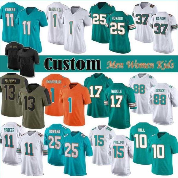 

tyreek hill jersey custom miami''dolphins''mens tua tagovailoa jaylen waddle dan marino devante parker football jerseys