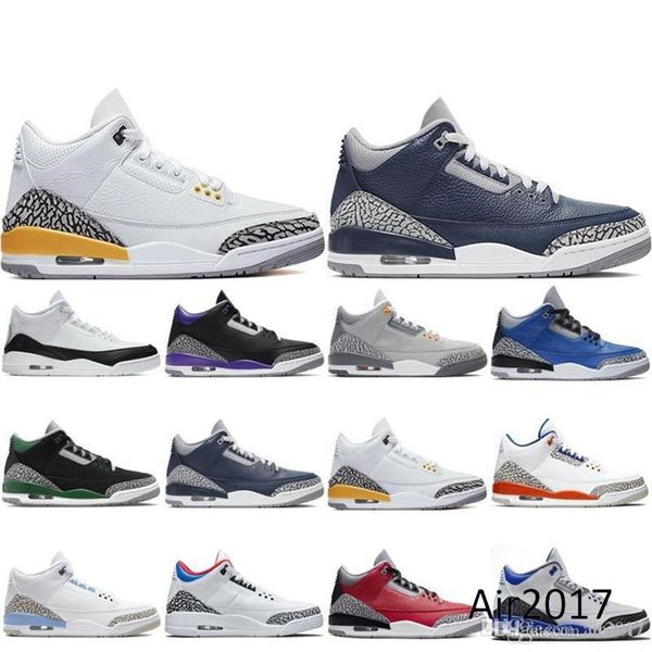 

shoe jumpman men women basketball shoes 3s cool grey laser orange throw line fire red white cement varsity royal fragment katrina trainer sp, Black