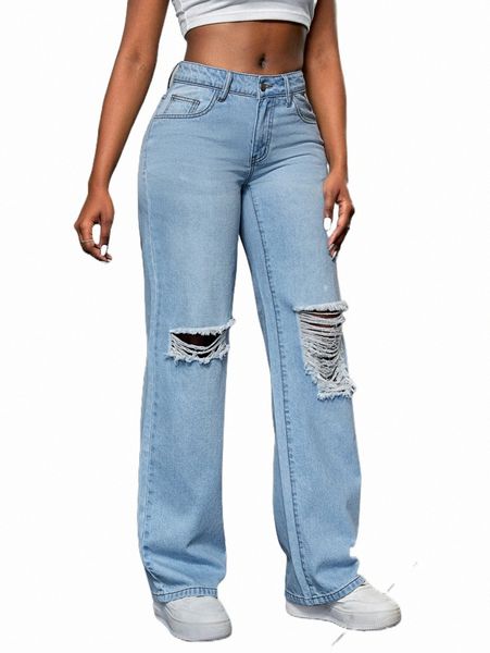 

women's jeans sxy ripped straight leg jeans 2022 new k8sm#, Blue