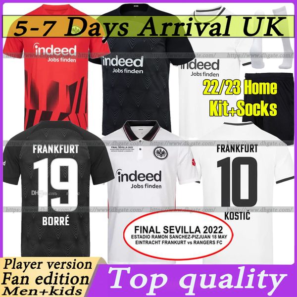 

2022/23 eintracht frankfurt soccer jerseys 2022 m.gotze kostic sow klammers hinteregger kamada borre shirt rode ache man football uniform, Black;yellow