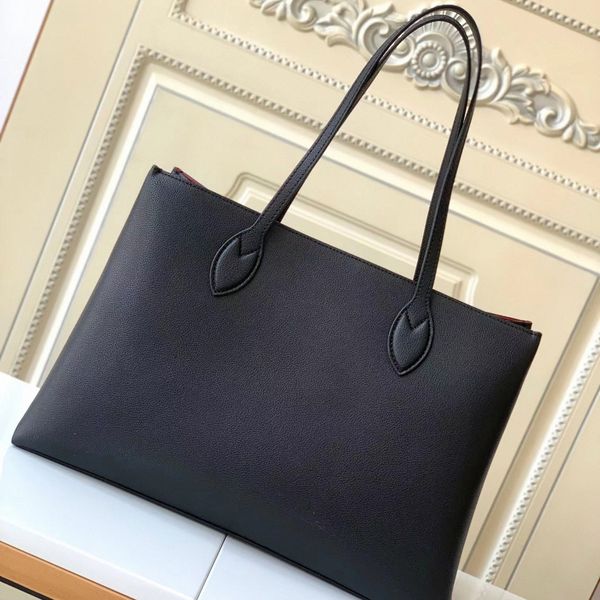 

totes lockme shopper grained leather tote bag designer genuine shoulder handbag shopping black brown grey greige inside flat pocket large ca