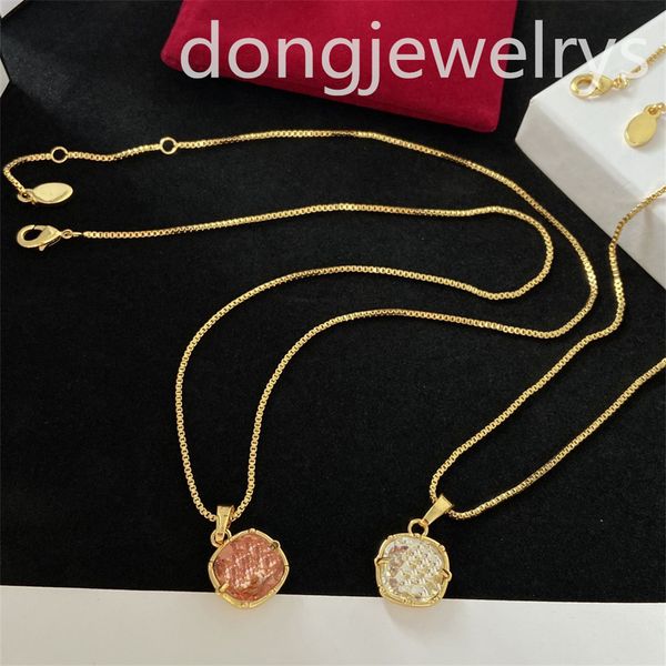 

classic pendant necklace designer chunky necklace dongjewelrys geometric charm necklaces collar silver long chain fashion letter pink diamon