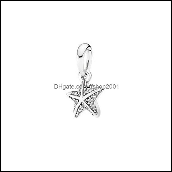 

silver fit original charm bracelet 925 sterling sier tropical ocean starfish shell star blue zirconia beads pendant jewelr ffshop2001 dhy72, Black