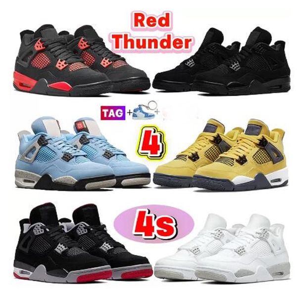 

high 4s 4 basketball shoes university blue white oero shimmer black cat lightning union noir fire red bred pure money metallic purple green